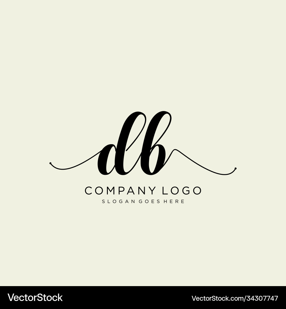 Initial db handwriting logo with circle template Vector Image