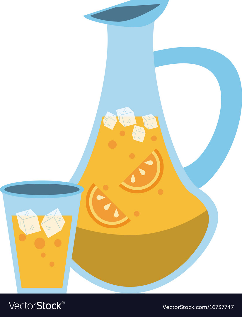 Jug filled with citrus beverage icon image Vector Image