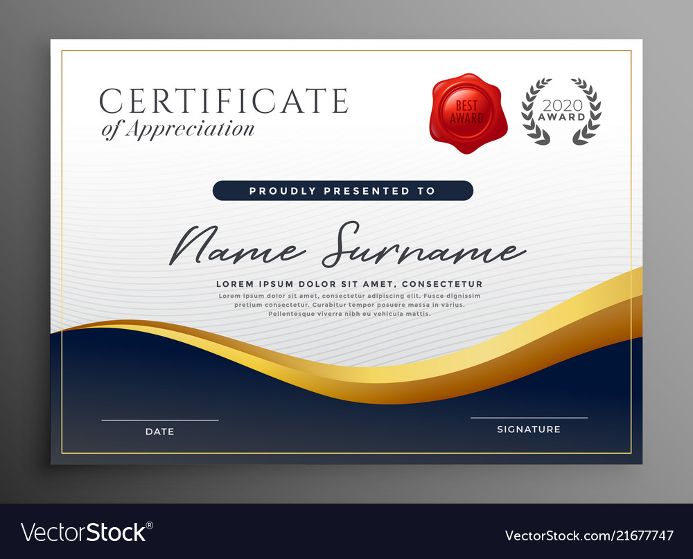 Professional Diploma Certificate Template Design Vector Image