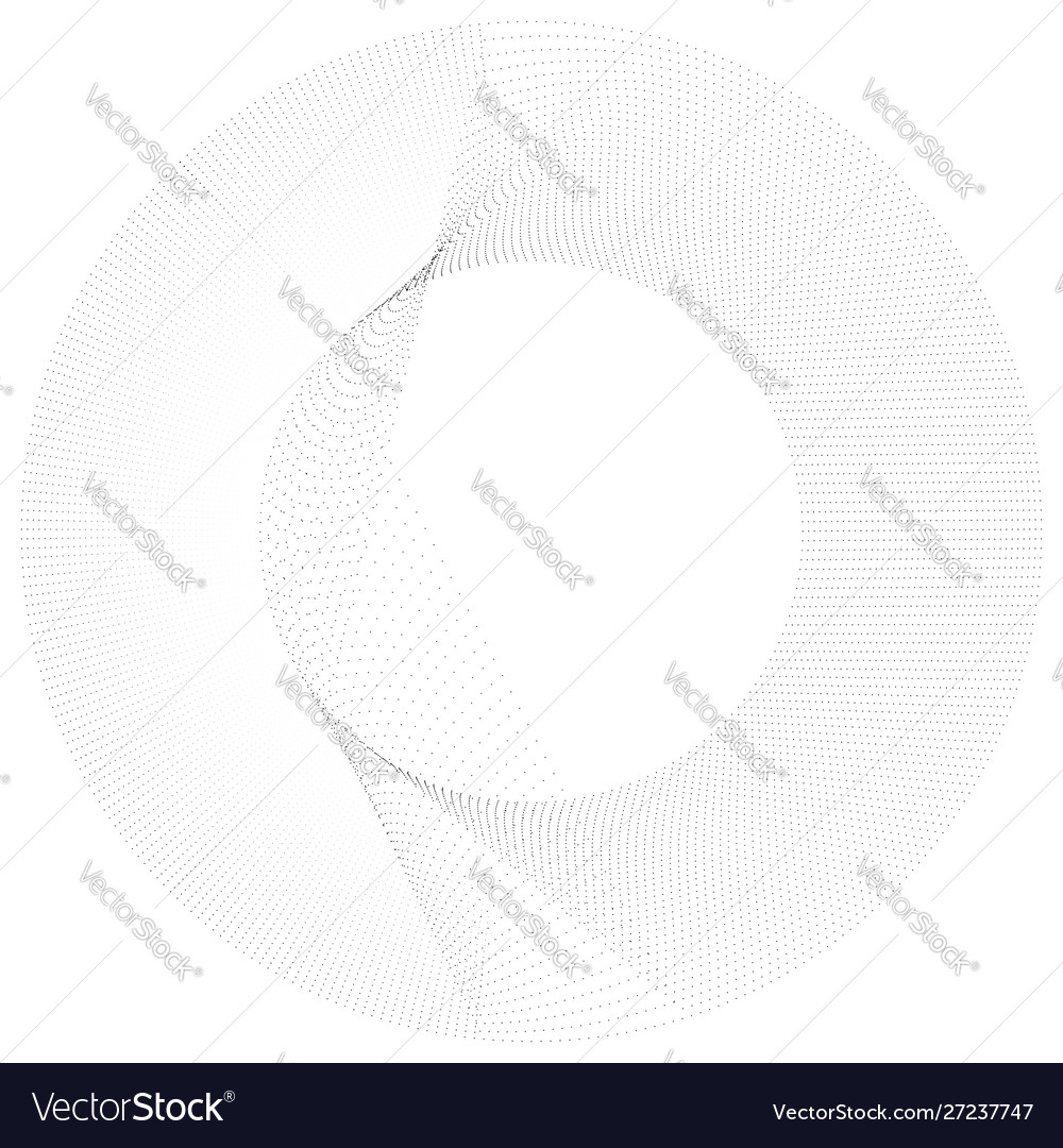 Radial element with random dots circles rings vector image Radial element with random dots circles rings