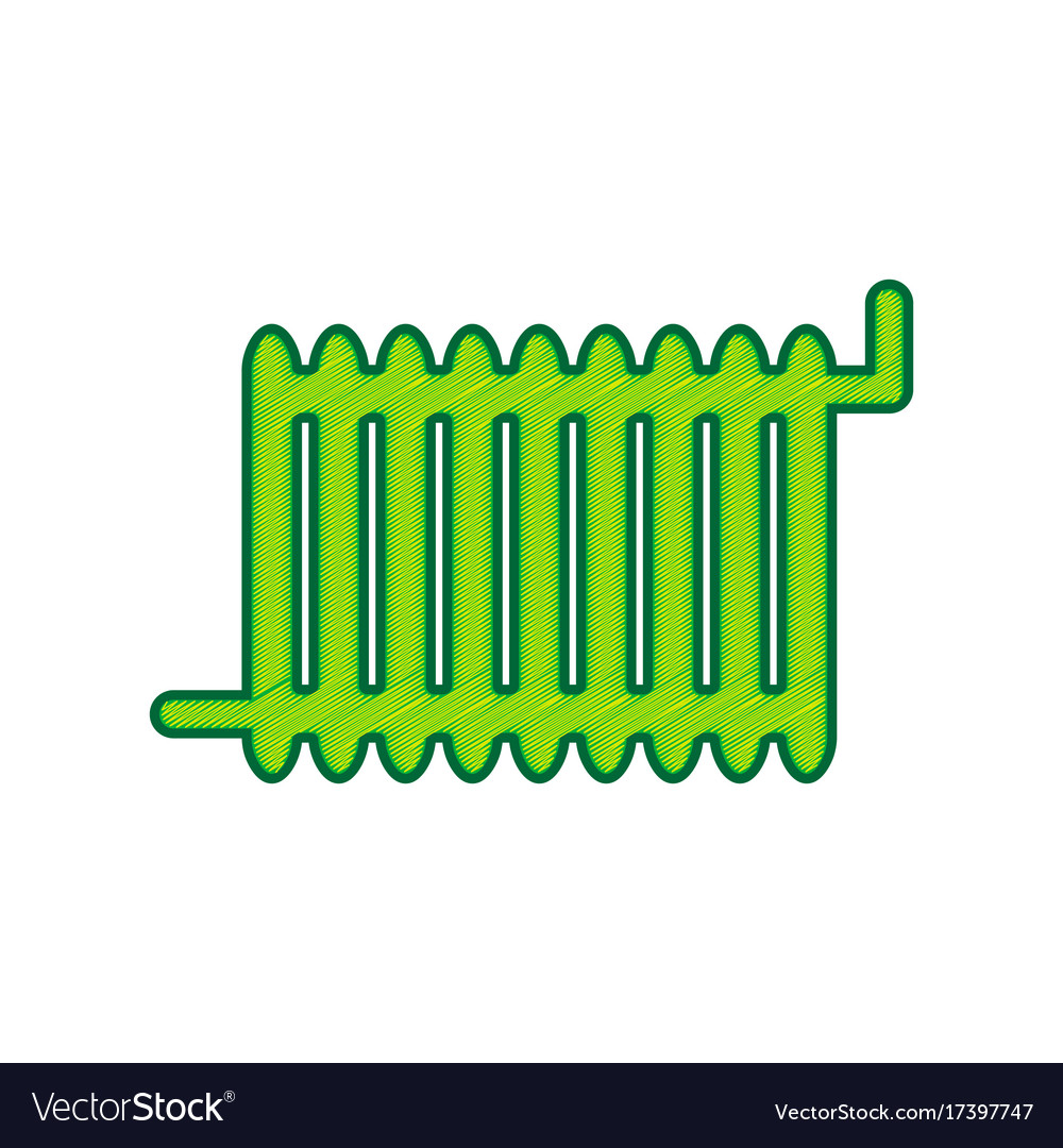 Radiator sign lemon scribble icon