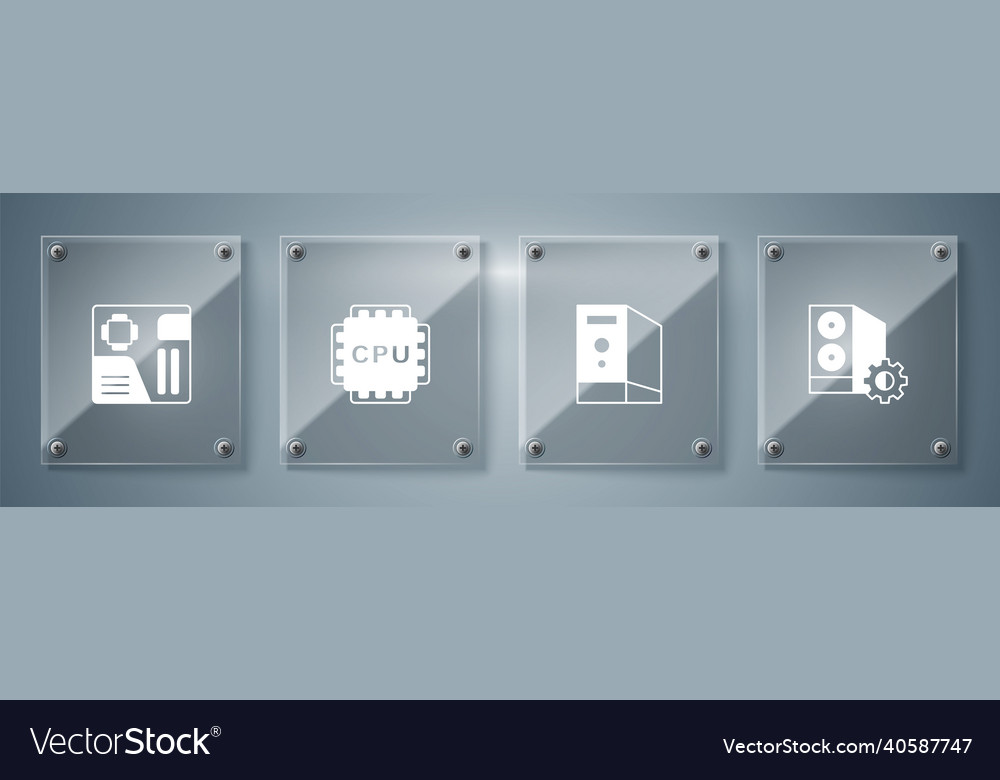 Set-Fall von Computerprozessor mit cpu vector image Set-Fall von Computerprozessor mit cpu