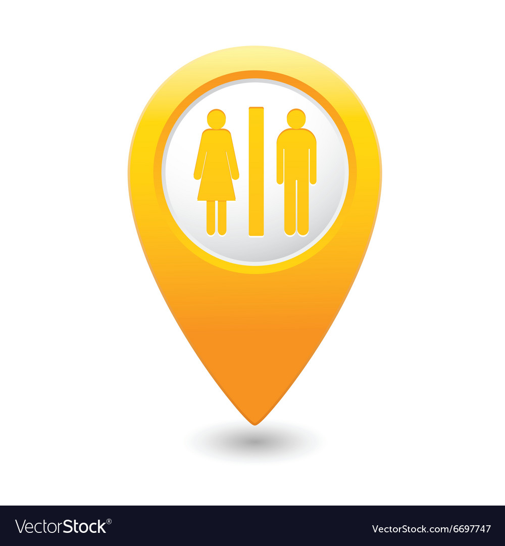 Toilet map pointer yellow drop