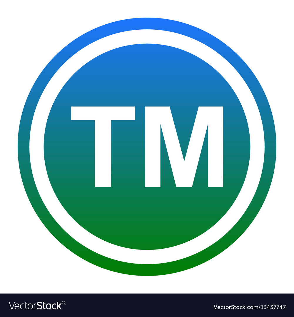 Trade mark sign white icon in bluish