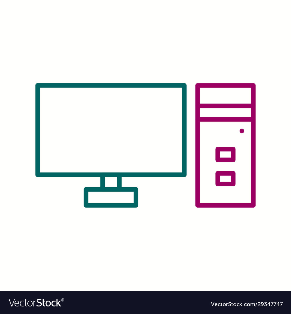 Unique computer line icon