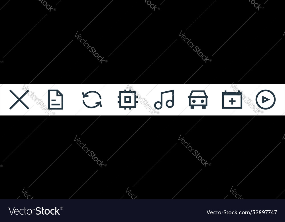 User interface line icons linear set quality vector image User interface line icons linear set quality