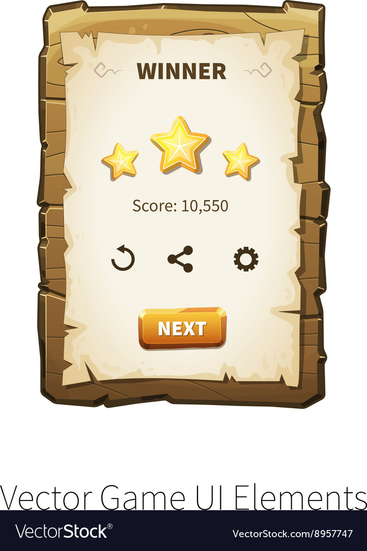 Wooden Game UI Interface