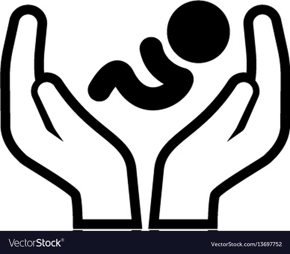 Child care icon flat design Royalty Free Vector Image