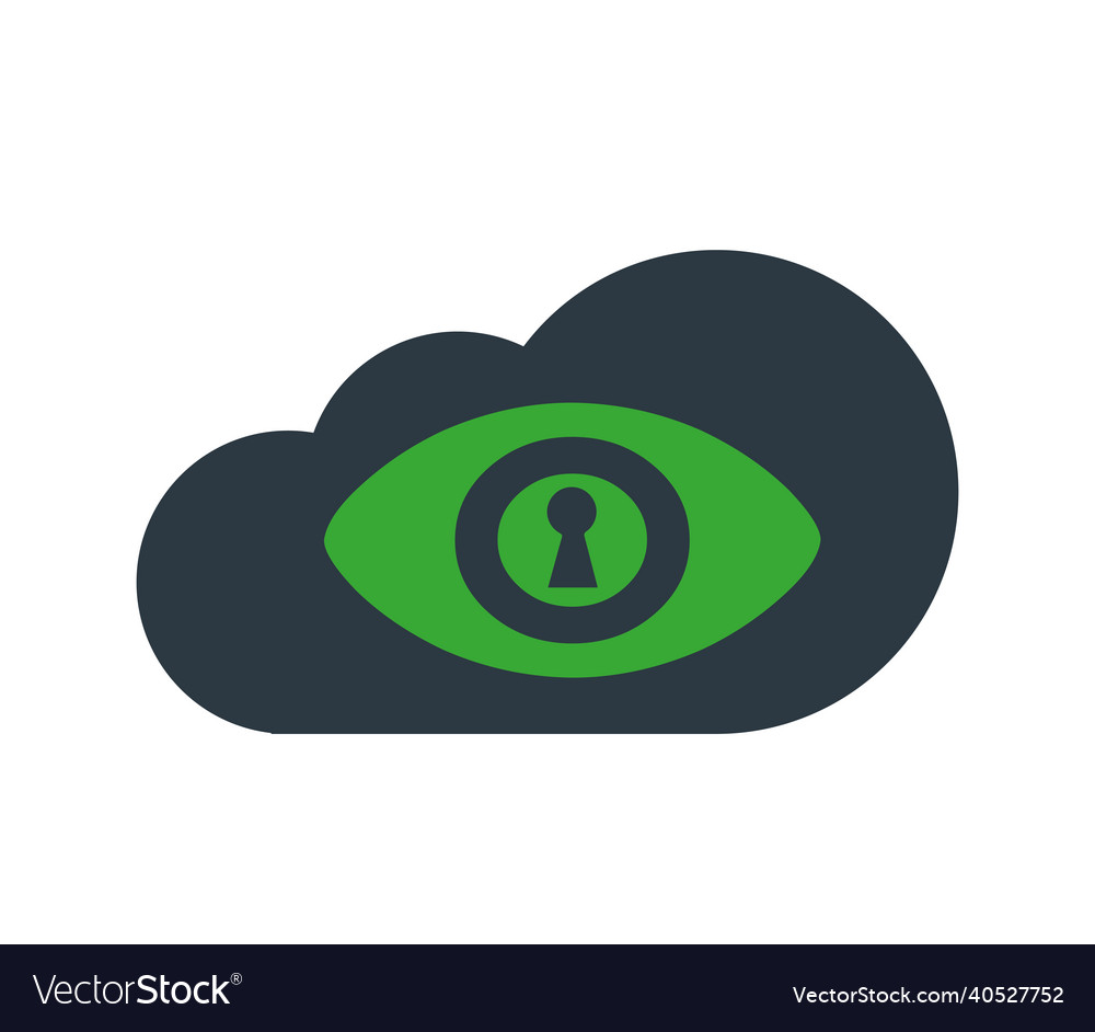 Cloud computing with security icon