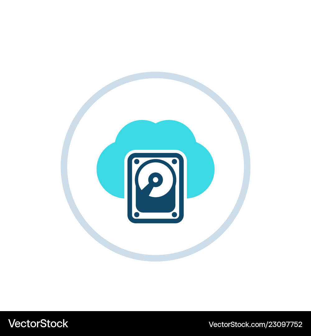 Cloud data storage hosting icon hdd and Royalty Free Vector