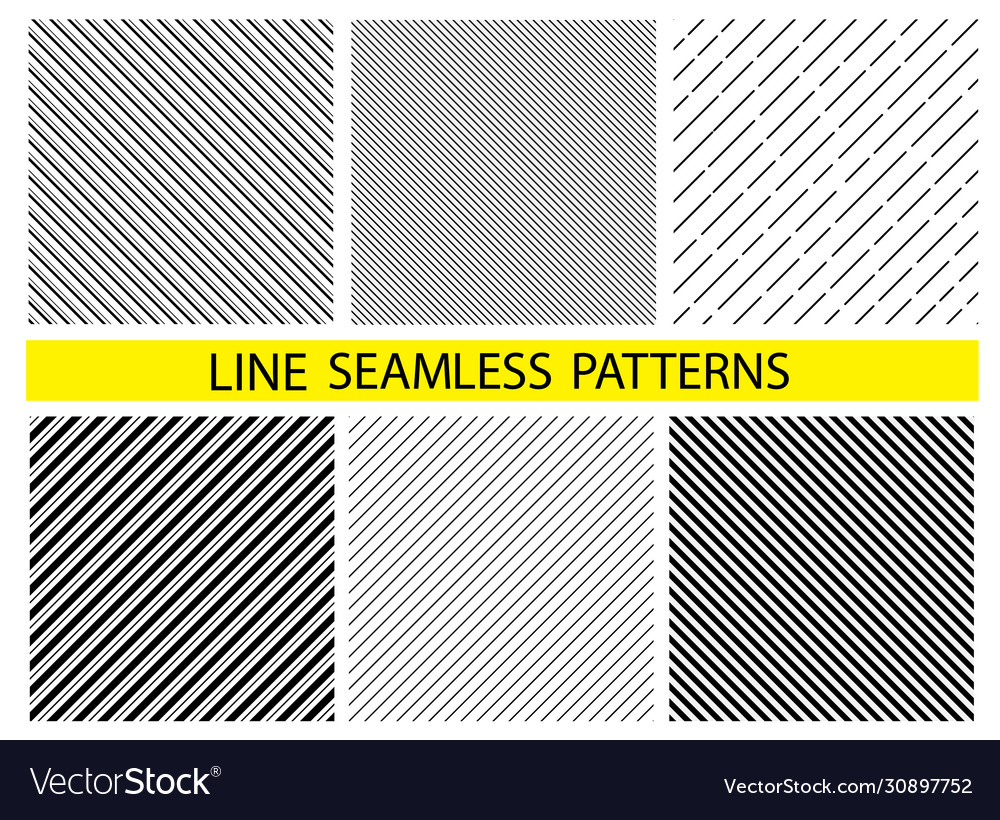 Diagonal lines set seamless surface pattern vector image Diagonal lines set seamless surface pattern