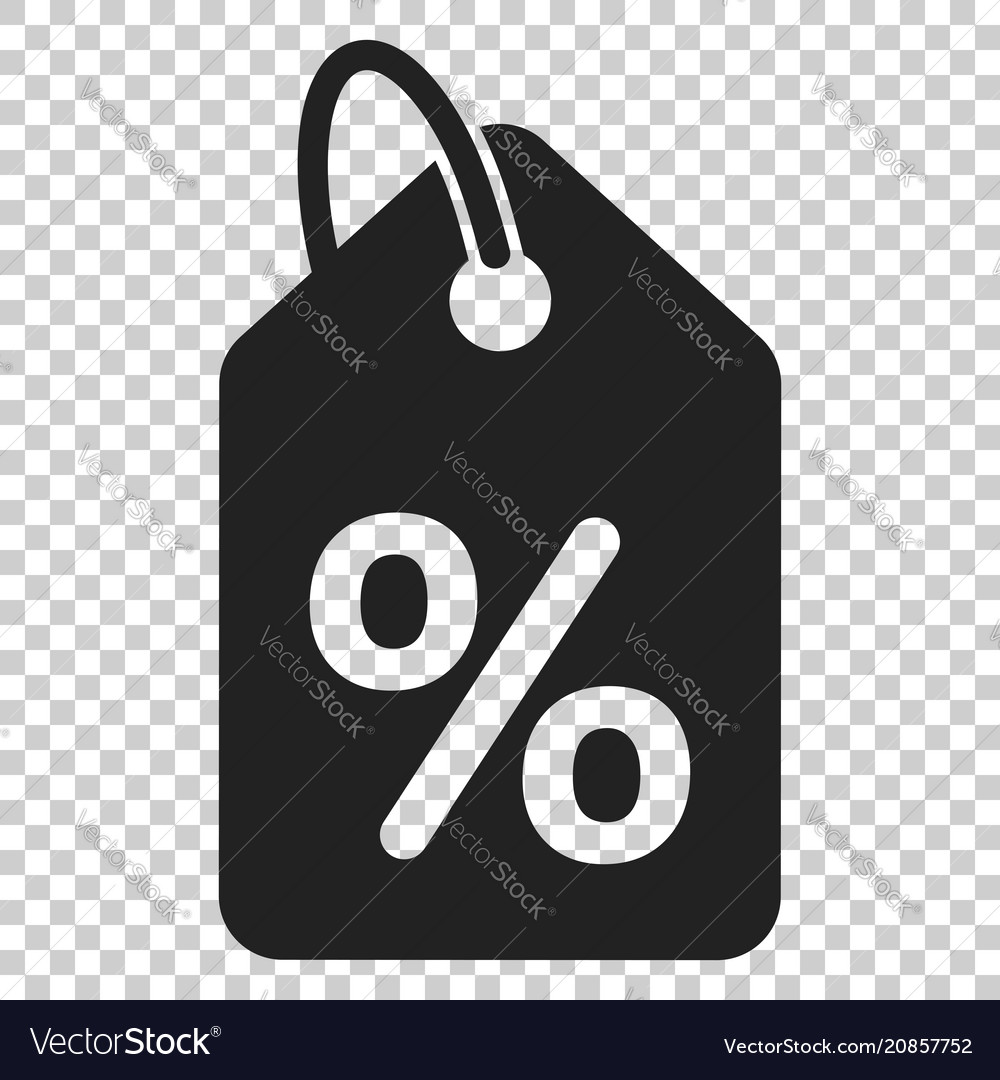Discount shopping tag icon in flat style vector image Discount shopping tag icon in flat style