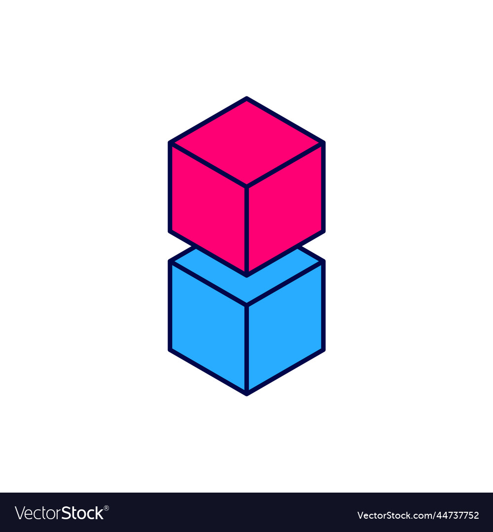 Filled outline blockchain technology icon isolated vector image Filled outline blockchain technology icon isolated