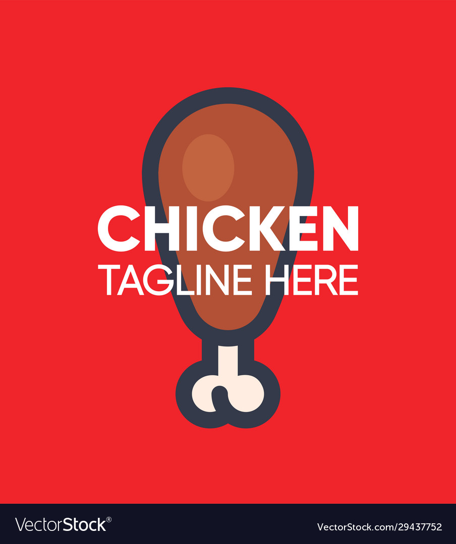 Fried chicken leg logo for fast food cafe vector image Fried chicken leg logo for fast food cafe