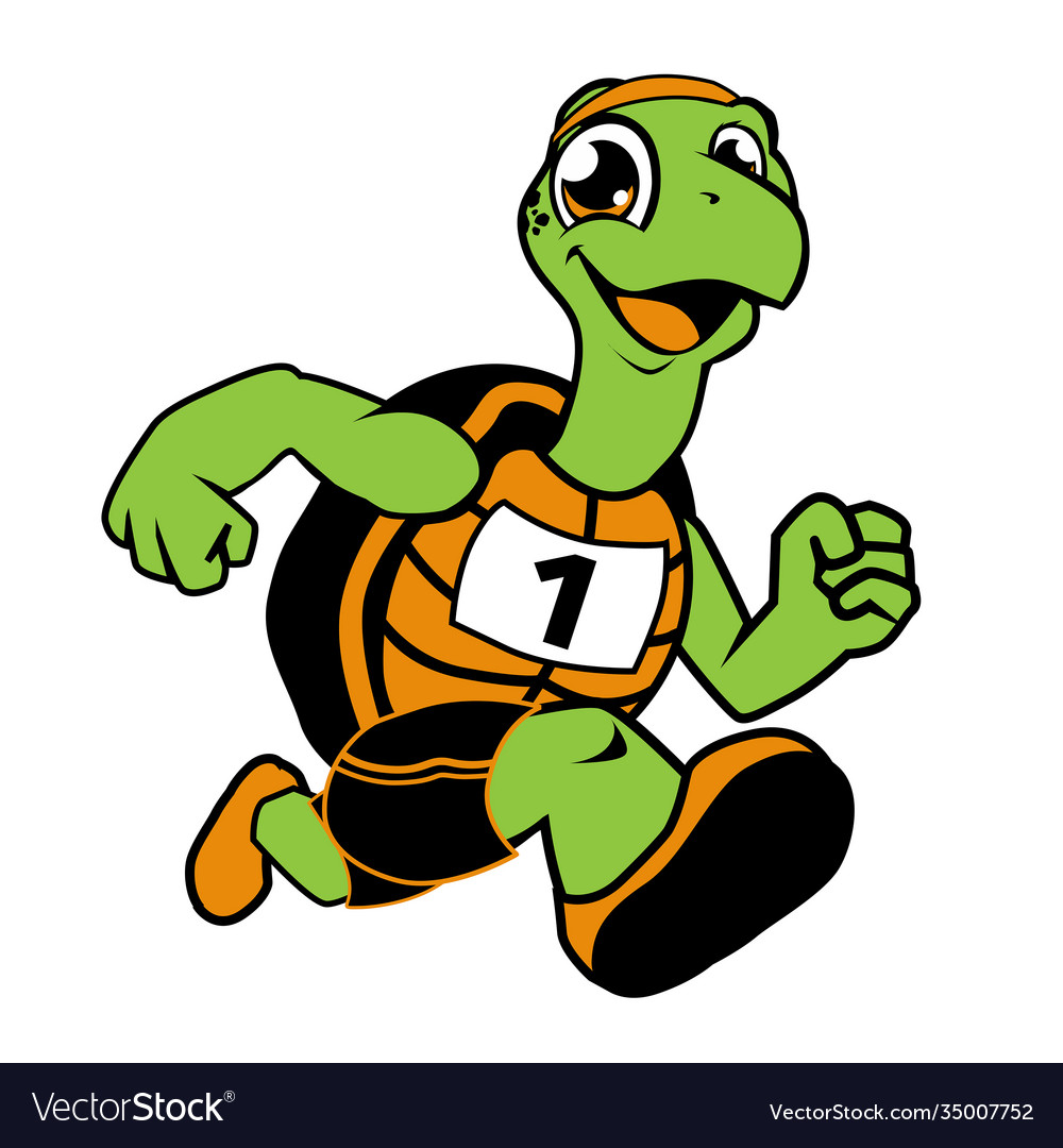 Green turtle mascot cartoon Royalty Free Vector Image