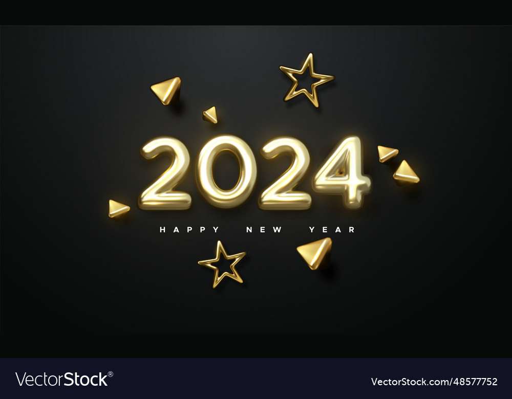 Happy new 2024 year holiday Royalty Free Vector Image