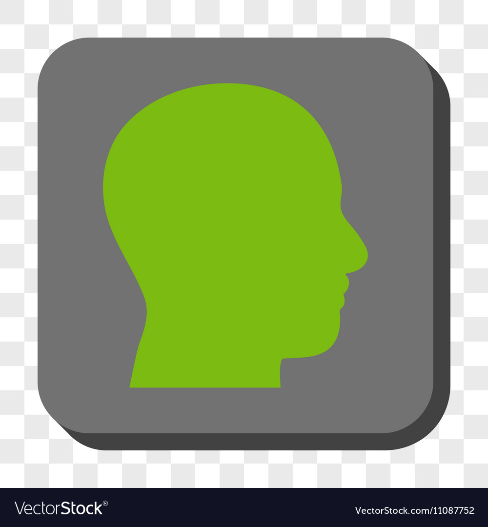 Head profile rounded square button
