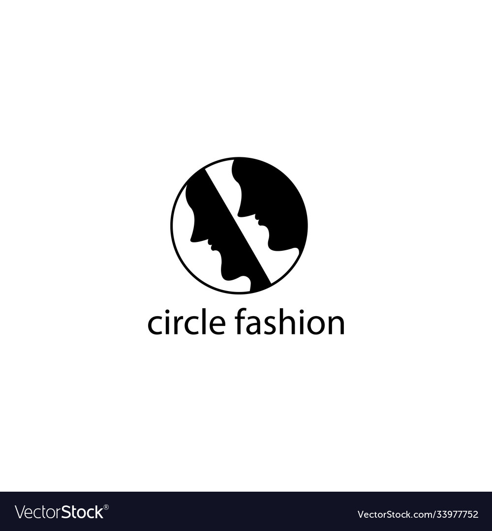 Logo face creative circle black design vector image Logo face creative circle black design