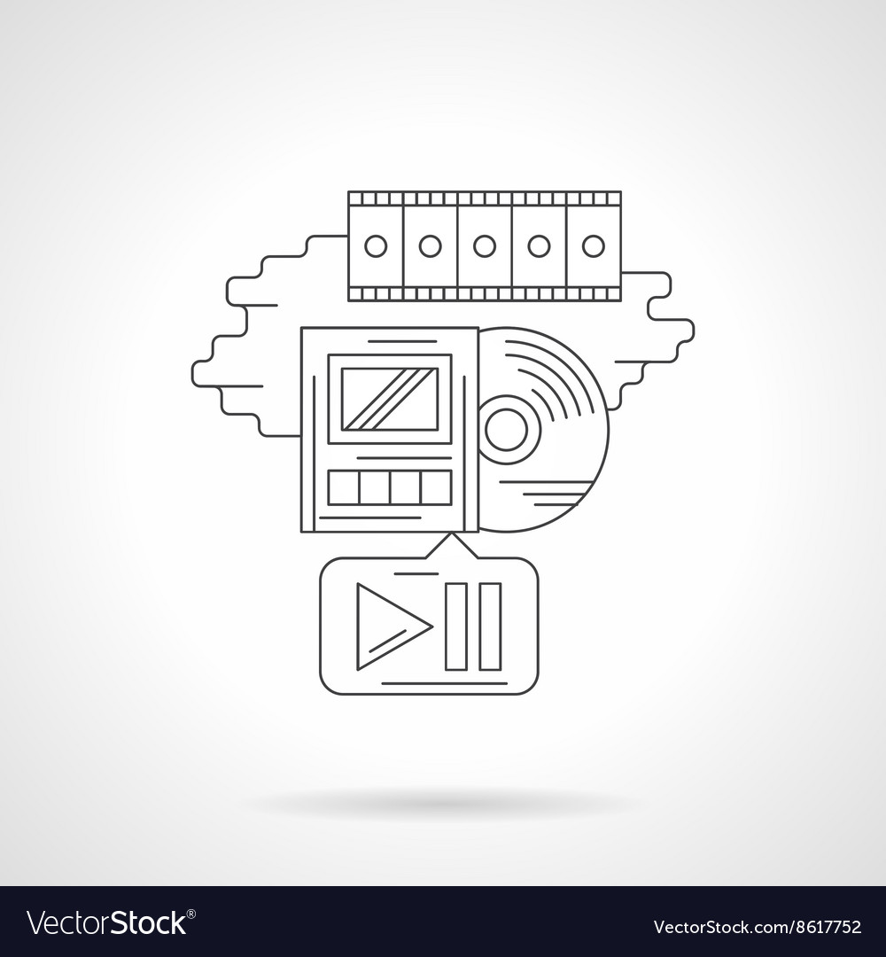 Movie playback detailed line icon