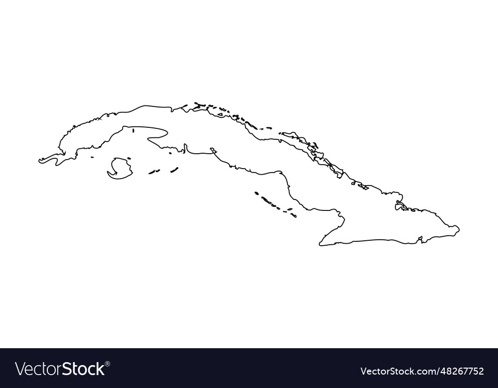 Outline simple map of cuba