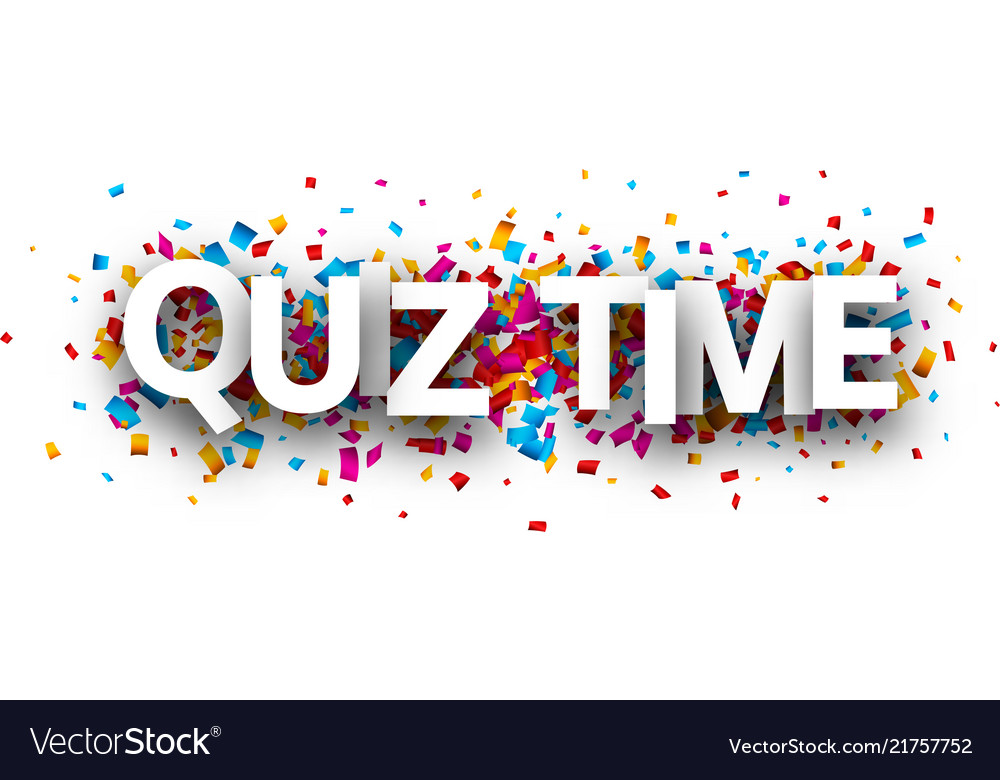 Quiz Time Banner with Colorful Confetti. Stock Vector