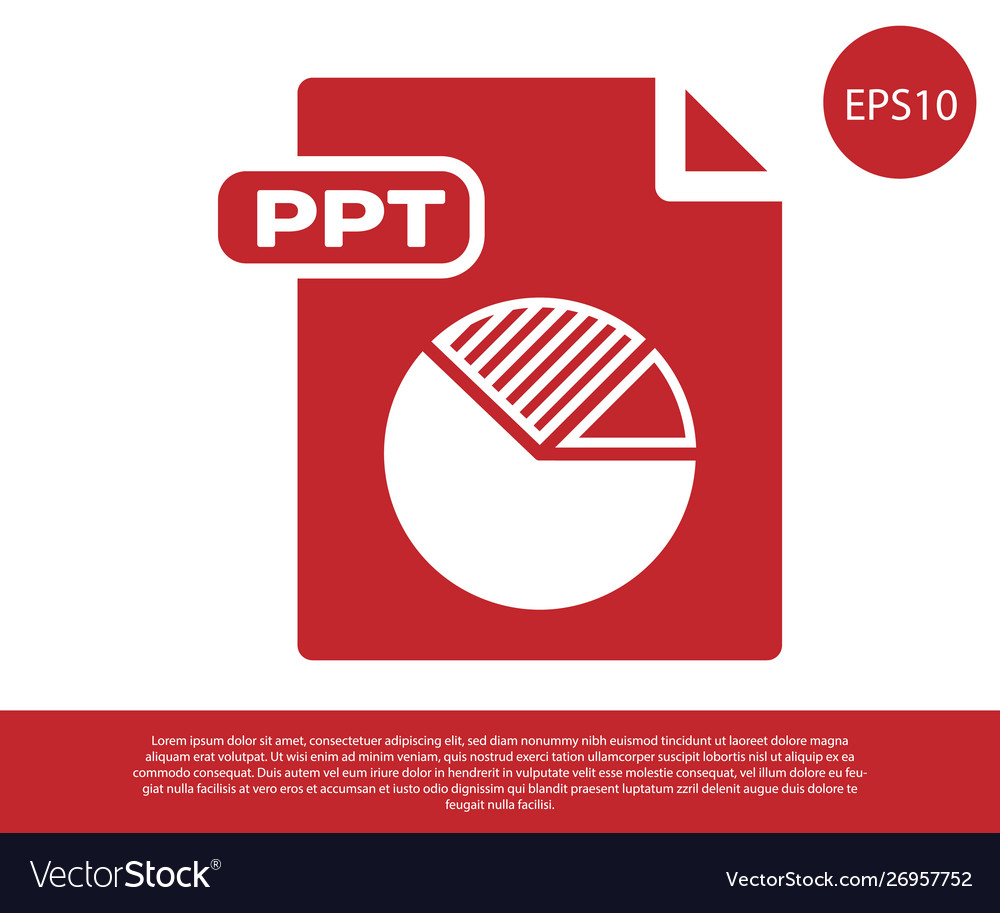 Red ppt file document download button icon vector image Red ppt file document download button icon