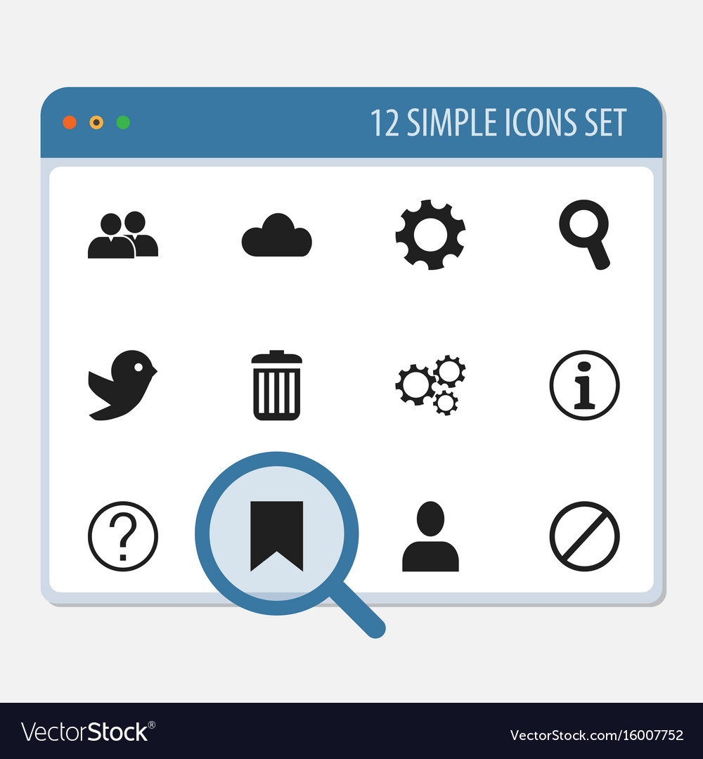 Set of 12 editable network icons includes symbols