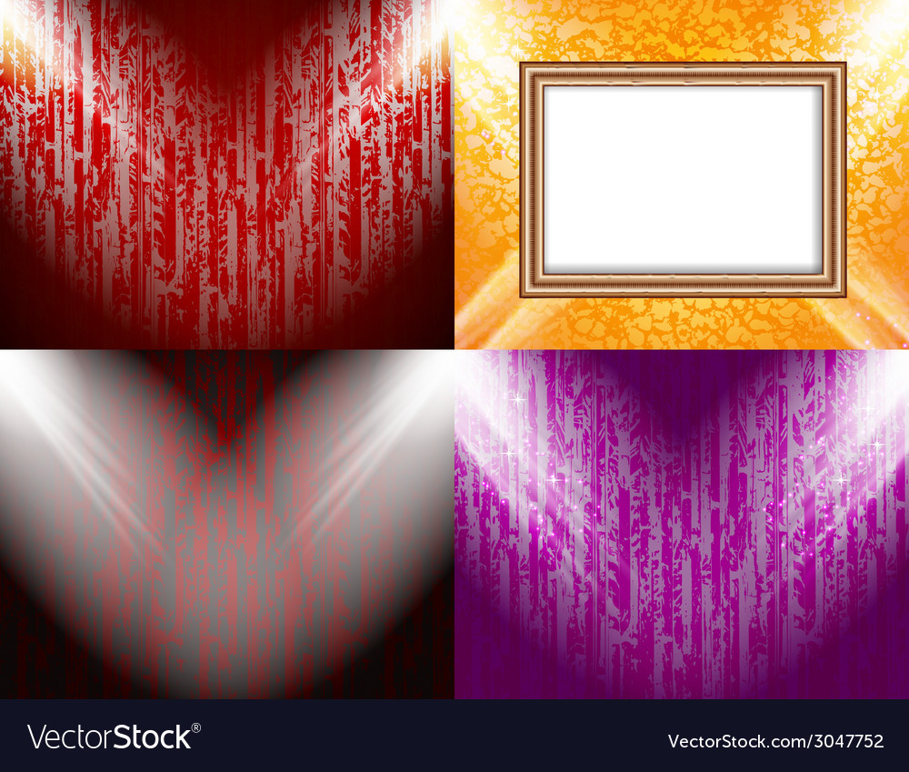 Set of background with frames and spotlights
