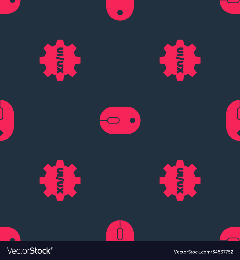 Set ui or ux design and computer mouse on seamless vector image Set ui or ux design and computer mouse on seamless