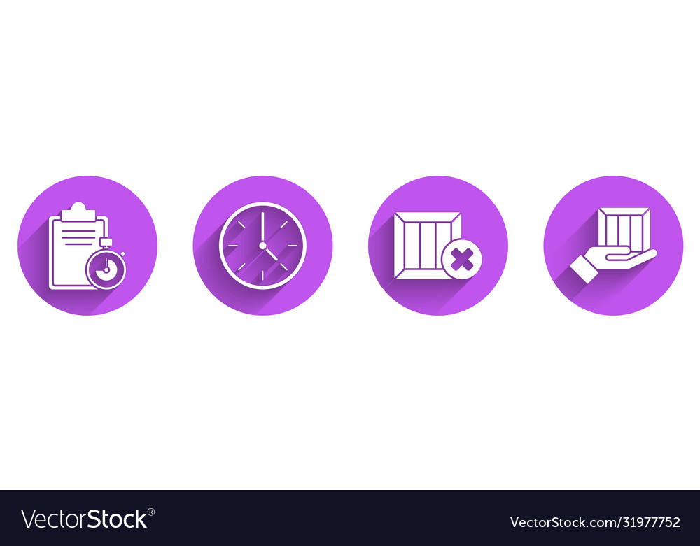 Set verification delivery list clipboard clock vector image Set verification delivery list clipboard clock