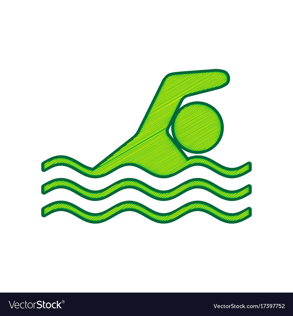 Swimming water sport sign lemon scribble