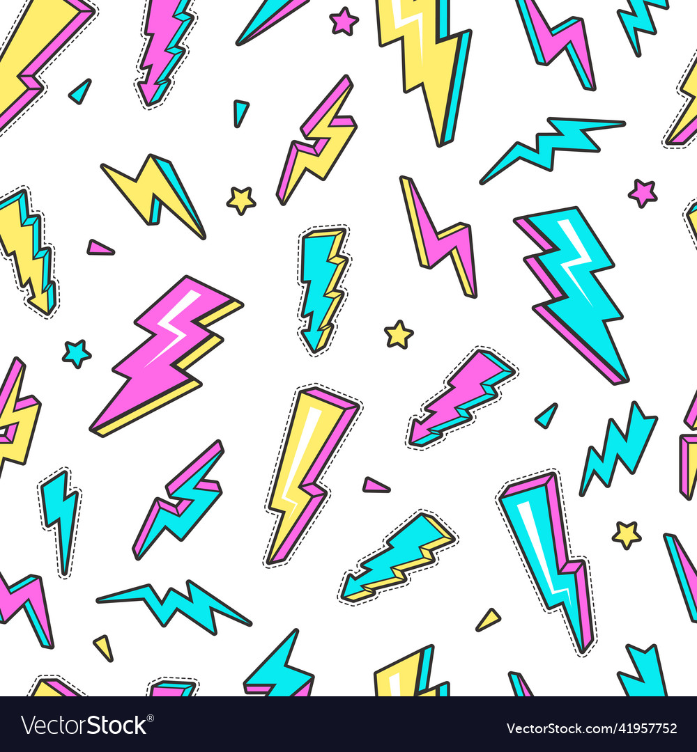 Thunderbolt pattern sky lightning warning voltage vector image Thunderbolt pattern sky lightning warning voltage