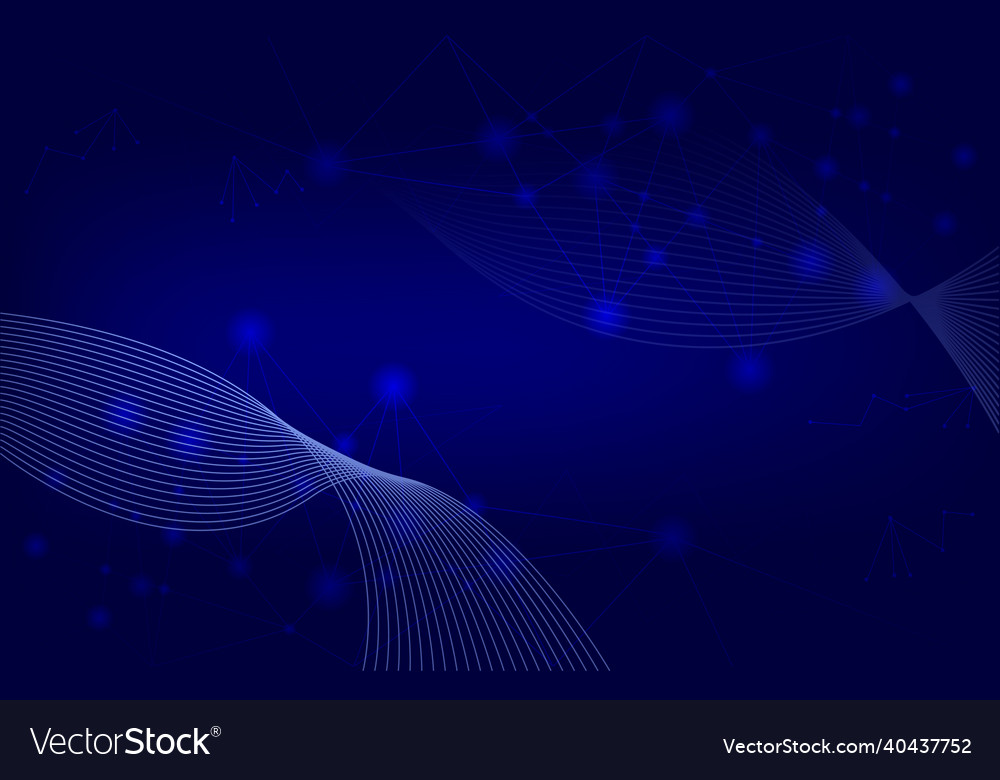 Wave lines digital network connection internet vector image Wave lines digital network connection internet