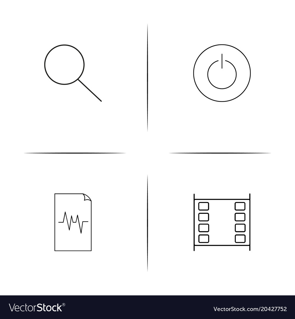 Web and text simple linear icon setsimple outline
