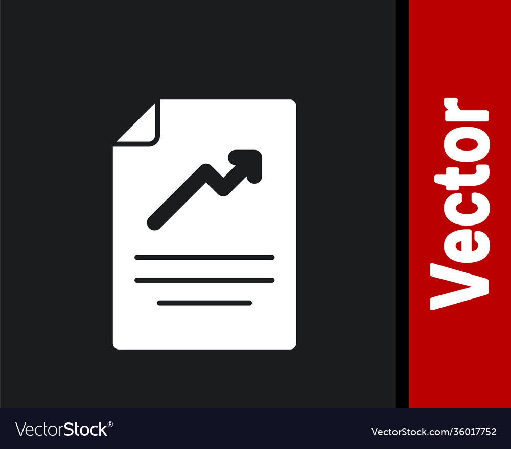 White document with graph chart icon isolated vector image White document with graph chart icon isolated