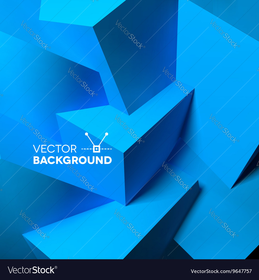 Abstract background with overlapping blue cubes