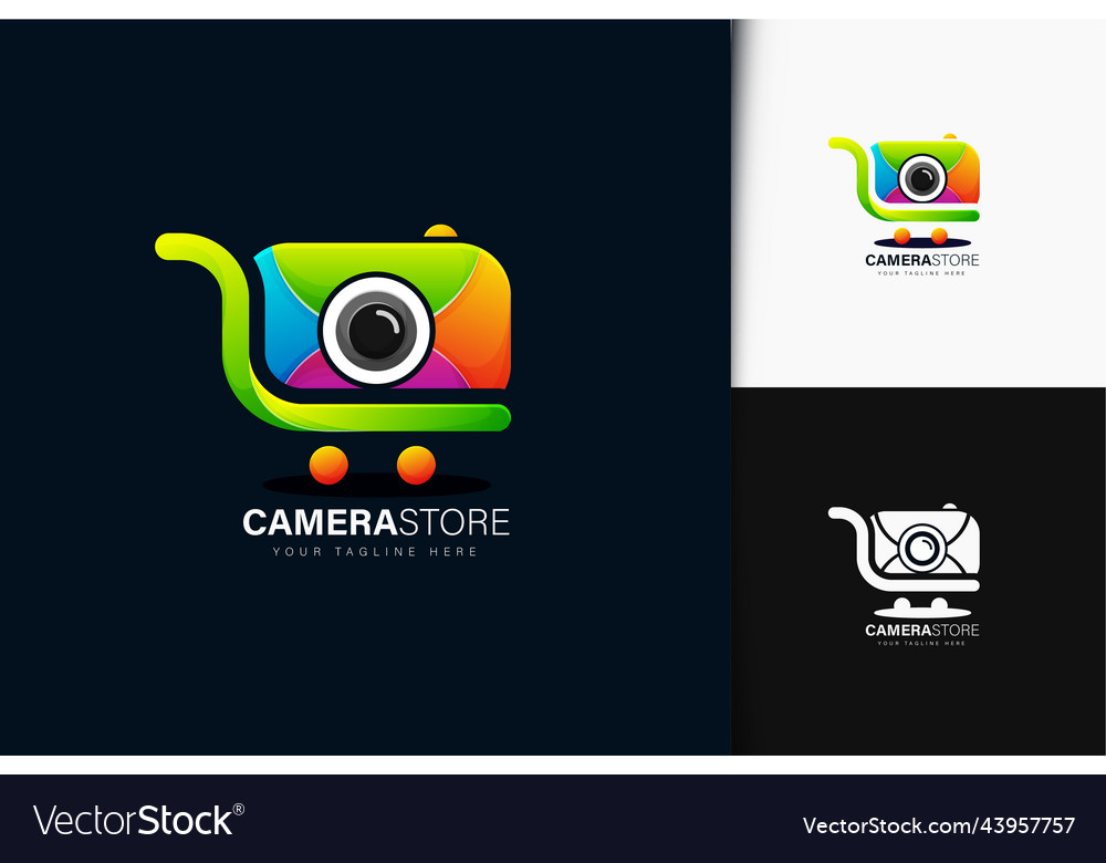 Bunte Gradienten Kamera Store Logo Design vector image Bunte Gradienten Kamera Store Logo Design