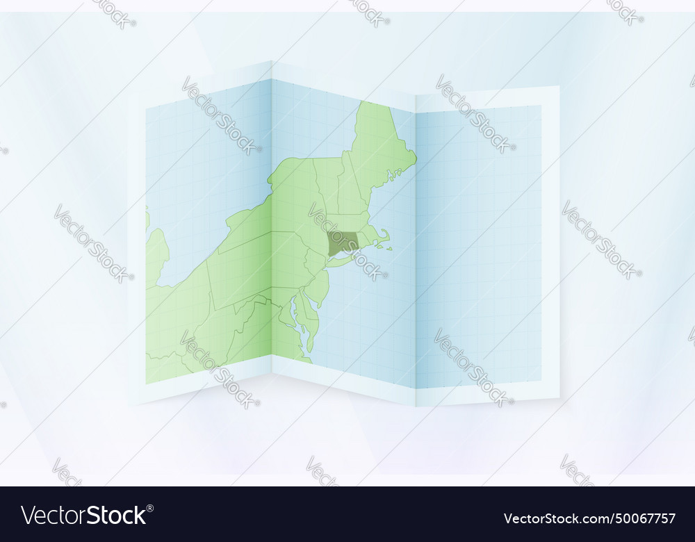 Connecticut map folded paper Royalty Free Vector Image