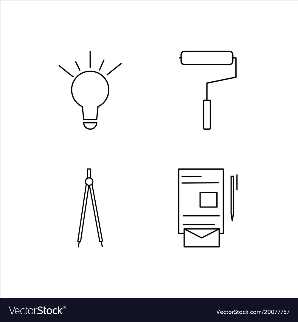 Design und Studio einfache lineare Icon-Setsimple