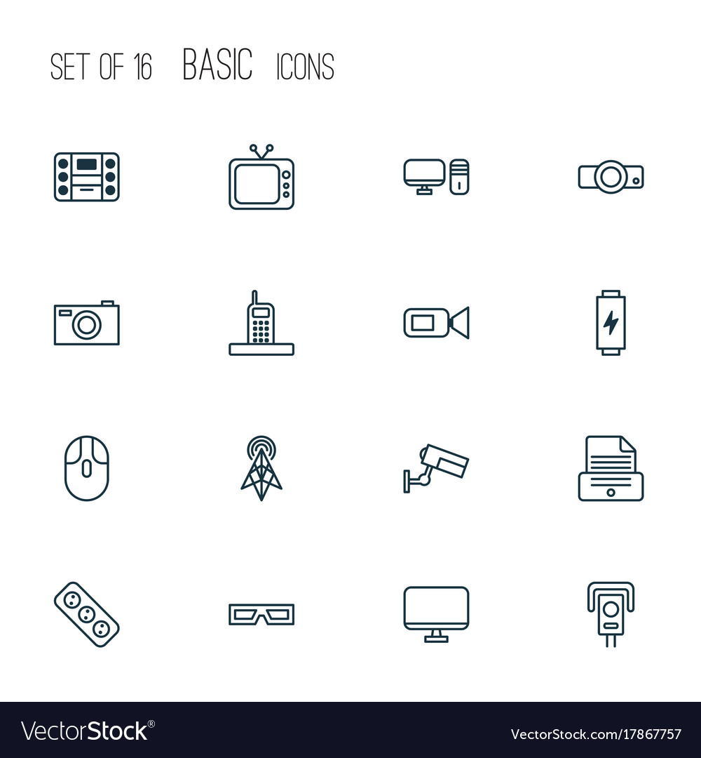 Device icons set collection of wireless router