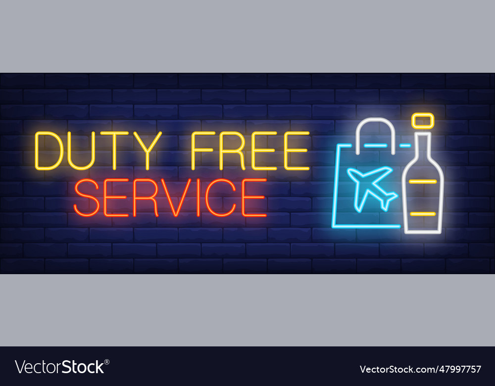 Duty free service neon sign