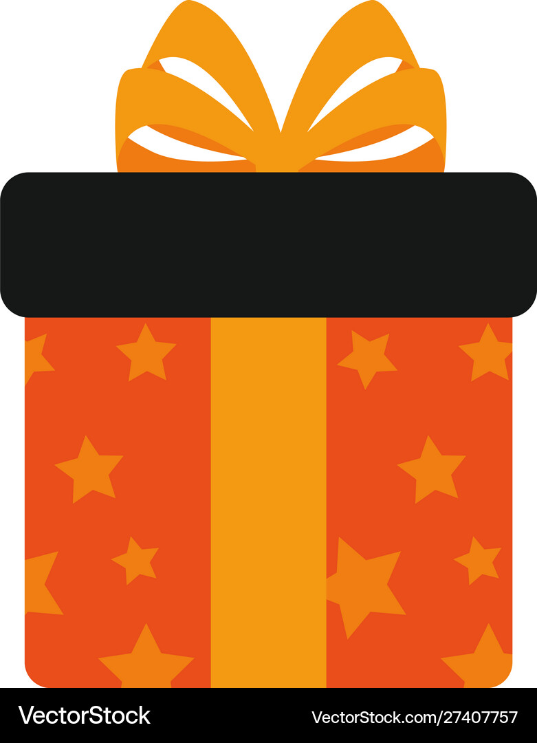 Halloween gift box isolated icon Royalty Free Vector Image