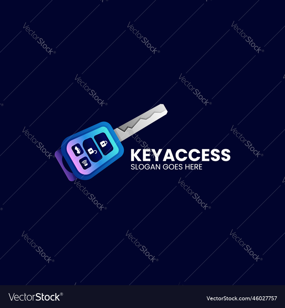 Logo key access gradient colorful style Vector Image Logo key access gradient colorful style