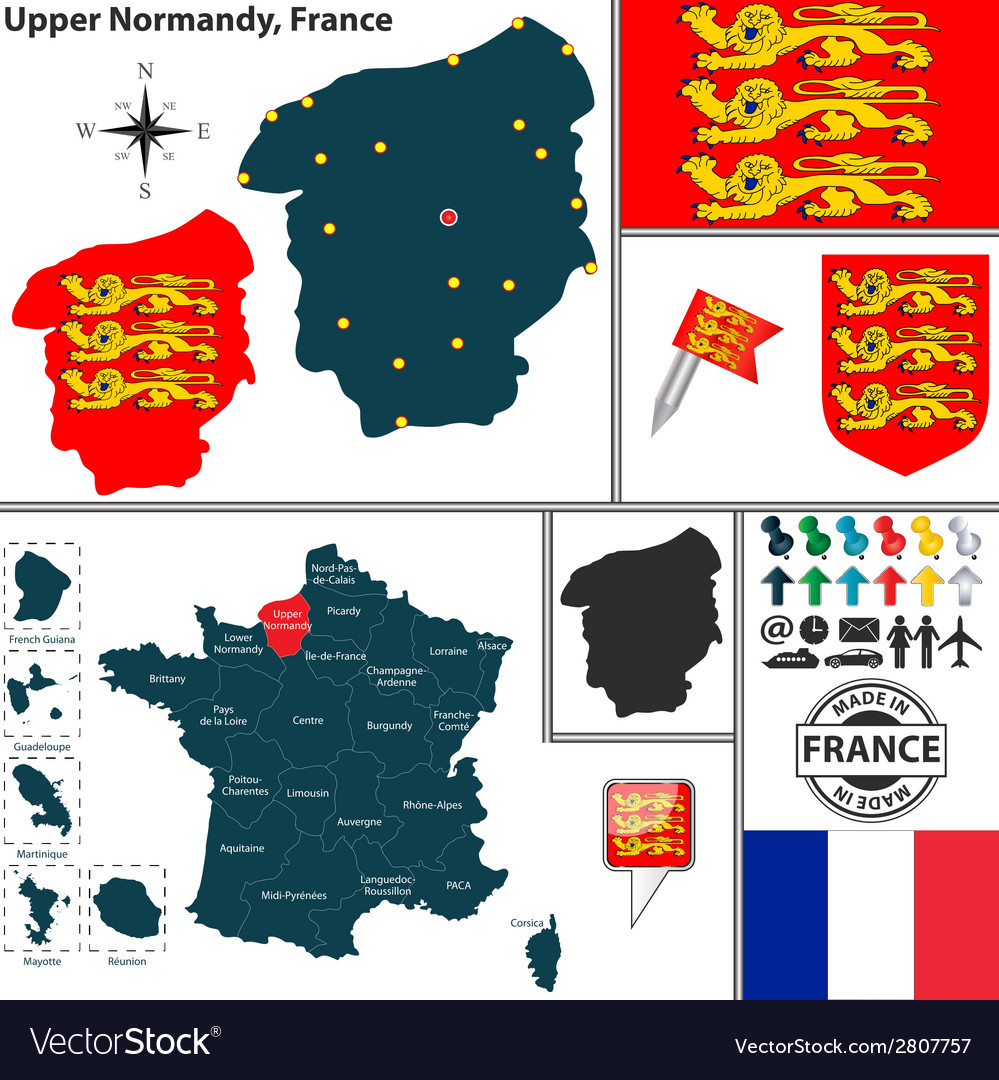 Map of upper normandy Royalty Free Vector Image