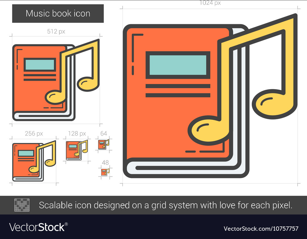 Music book line icon