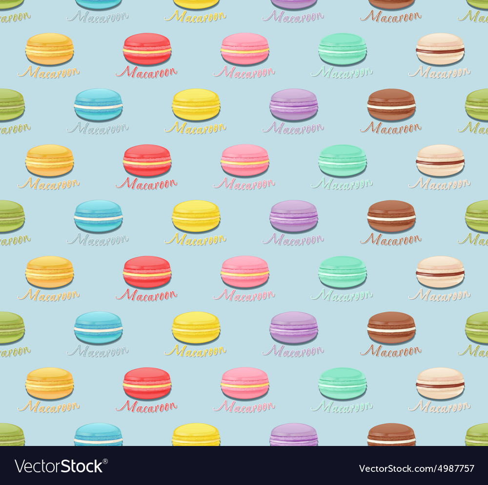 Seamless pattern with colorful macaroons macarons