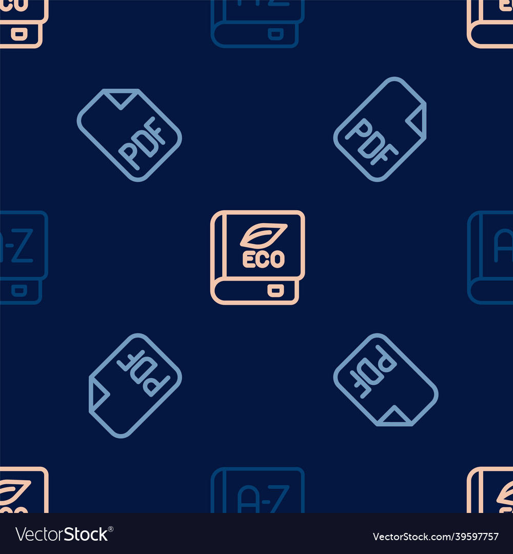Set line translator book pdf file document Vector Image Set line translator book pdf file document
