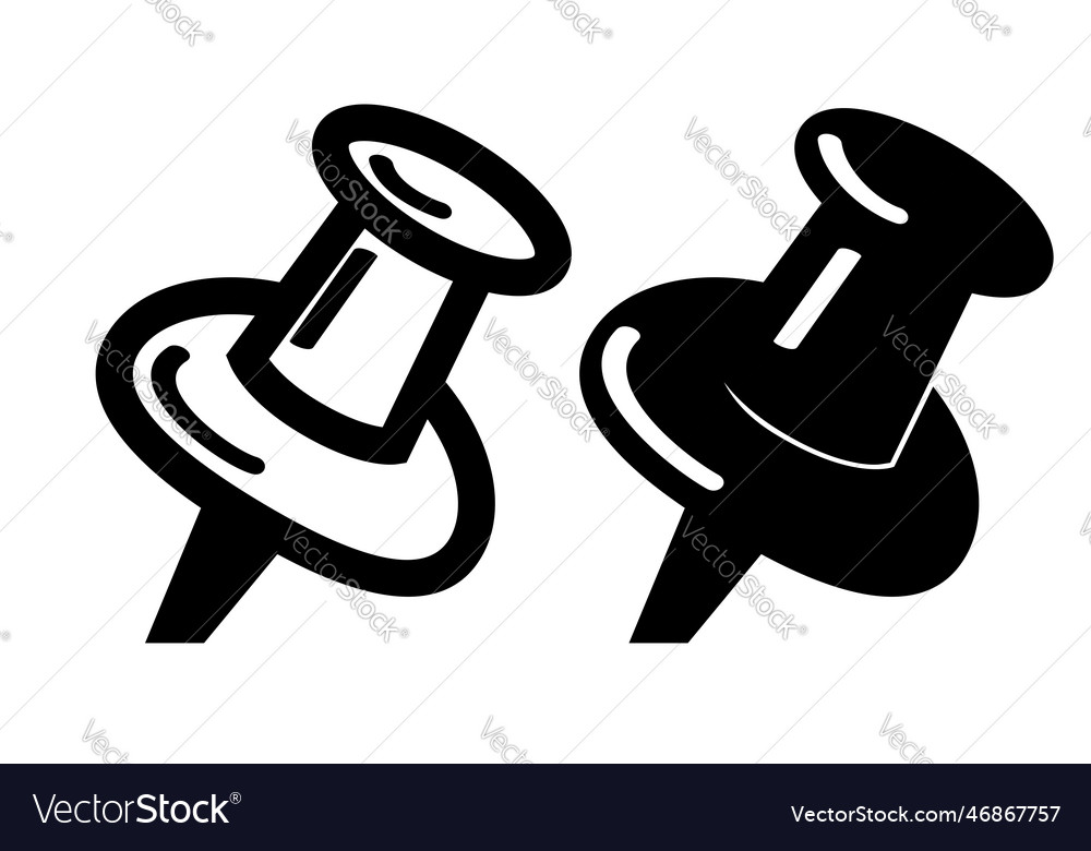 Simple set 2 push pin isolated on white