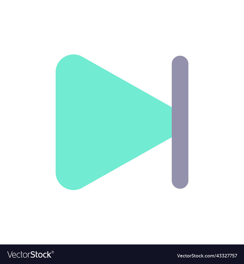 Skip next button flat color ui icon vector image Skip next button flat color ui icon