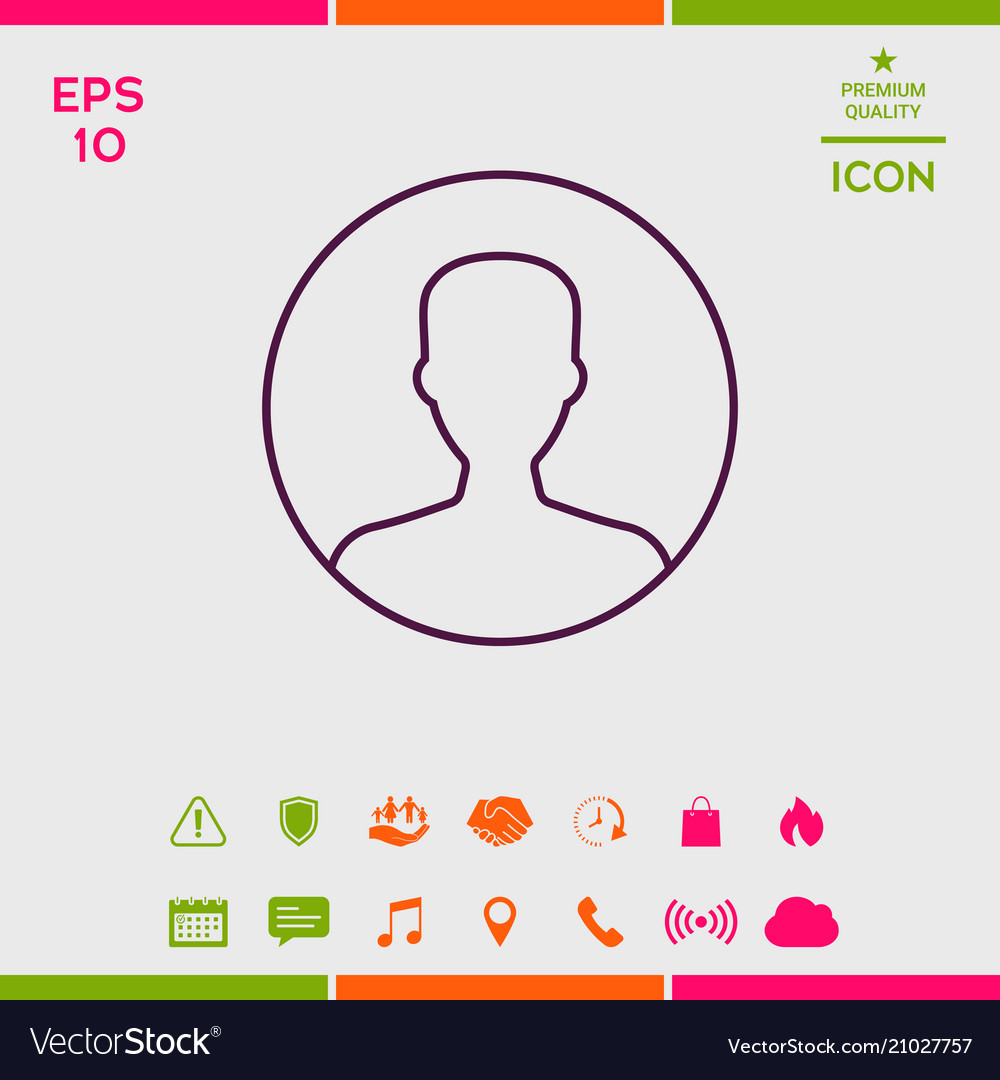 Symbol of user icon in circle profile line